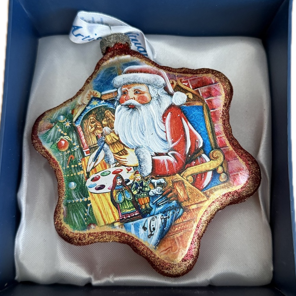 G. Debrekht Santa Star Ornament with Gold and Red Accents